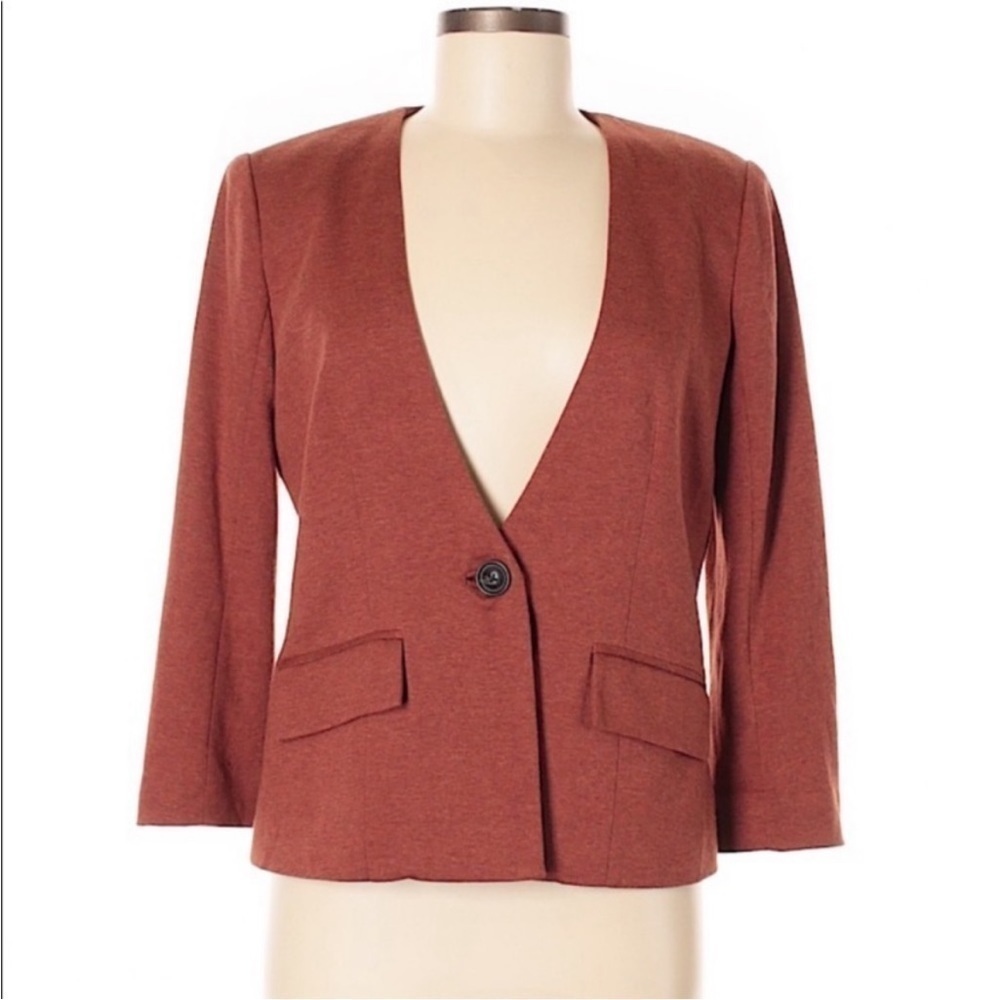 Anthropologie Cartonnier Cornerstone Rust Orange Blazer